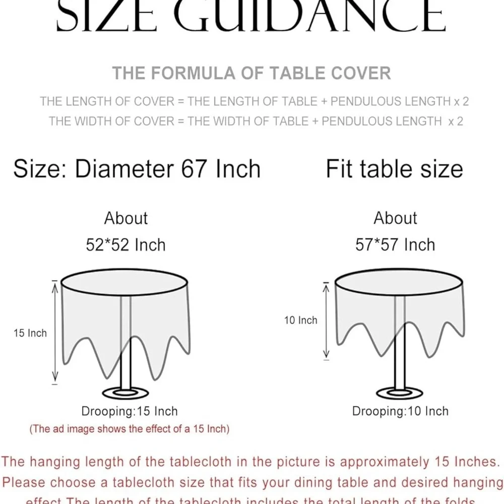 Patdrea Design Beige Tablecloth Round Tables,Rustic Floral Table Cover Cloth67